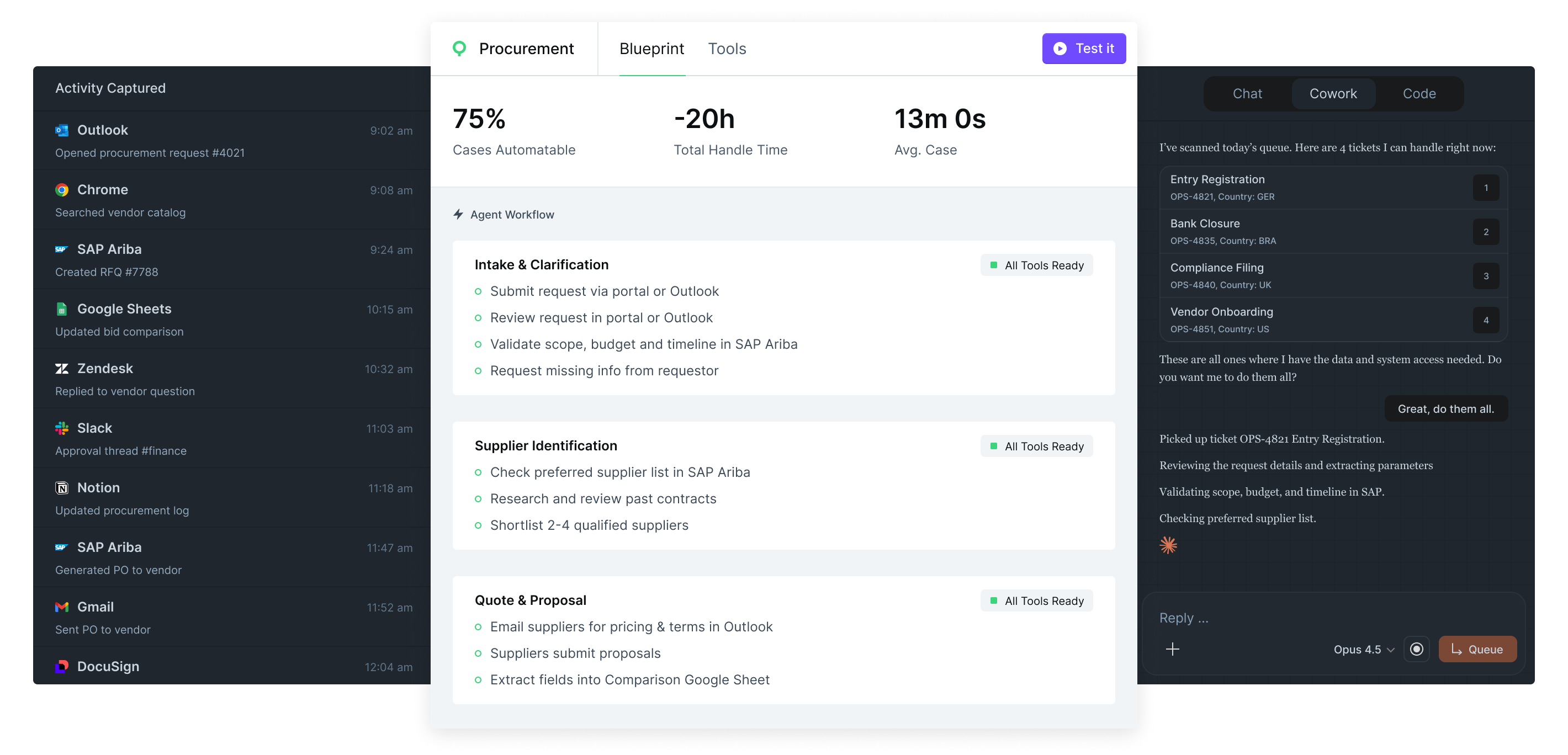 WIQ for Enterprise product dashboard